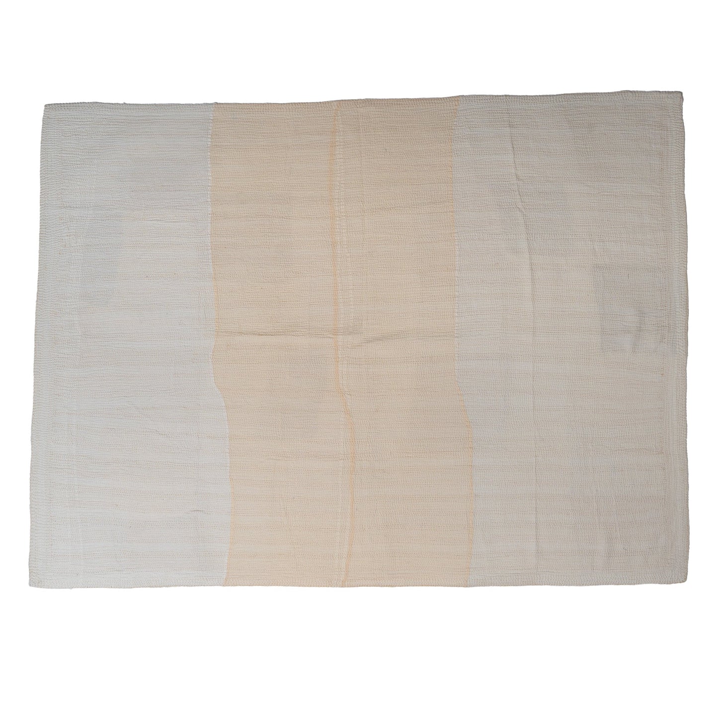 Mosaic Fray Patch  Vintage Kantha Throw-Cauliflower