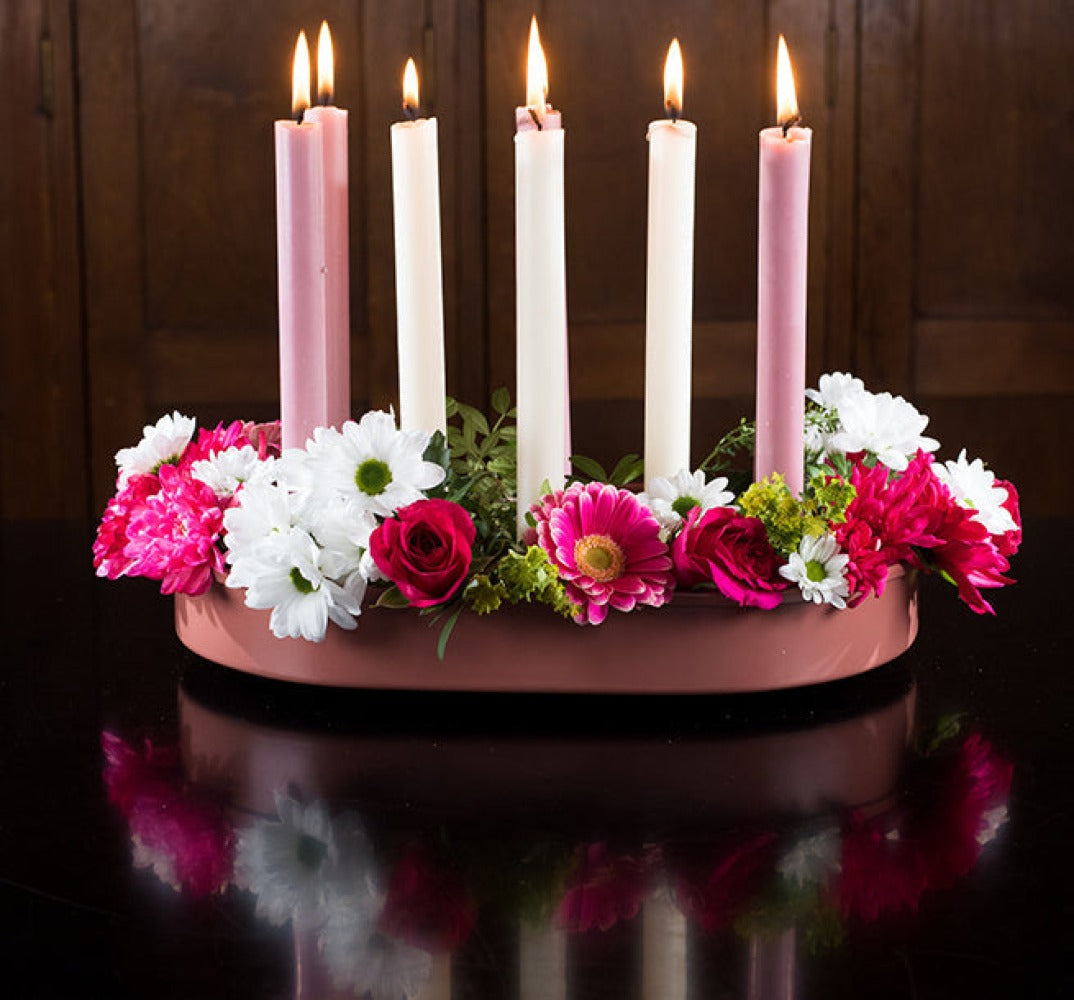 S/25 Pearl White Dinner Candles