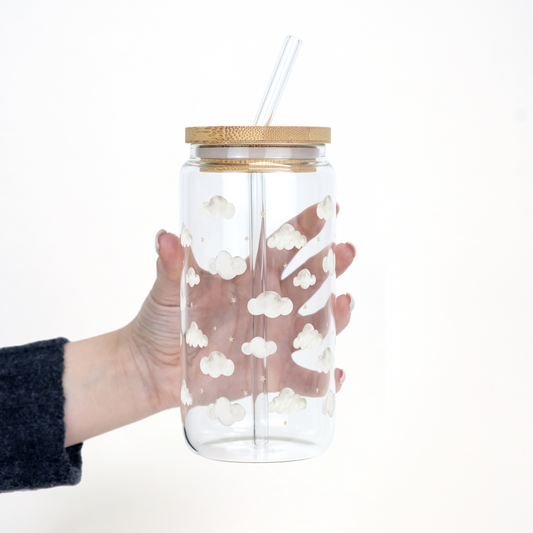 Dreamy Clouds Cup With Lid and Straw