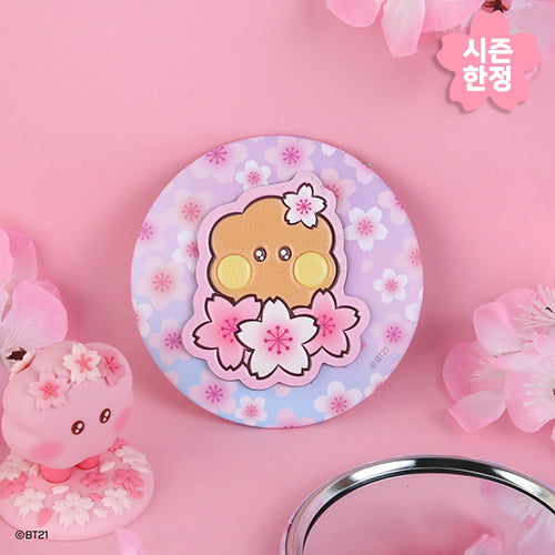 BTS x BT21 - Cherry Blossom Leather Patch Mirror