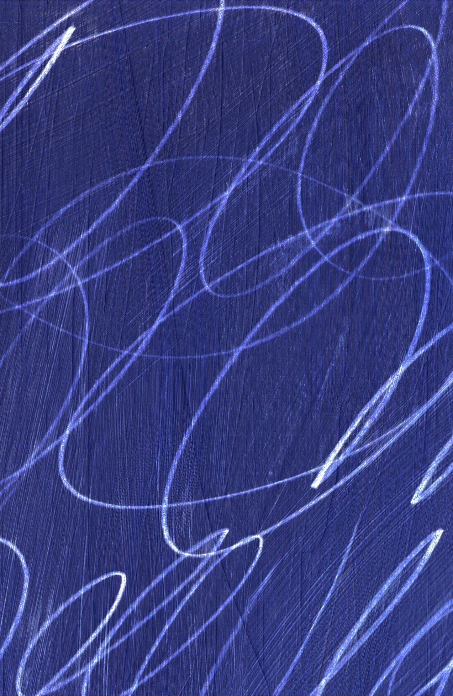 Gestural Marks in Deep Ocean Framed Canvas Wall Art