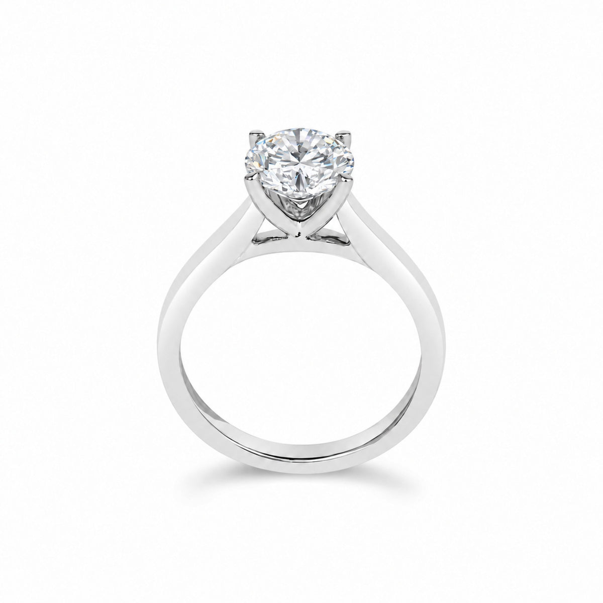 IGI Certified 14K White Gold 2.0 Cttw Round Lab Grown Diamond Solitaire Engagement Ring