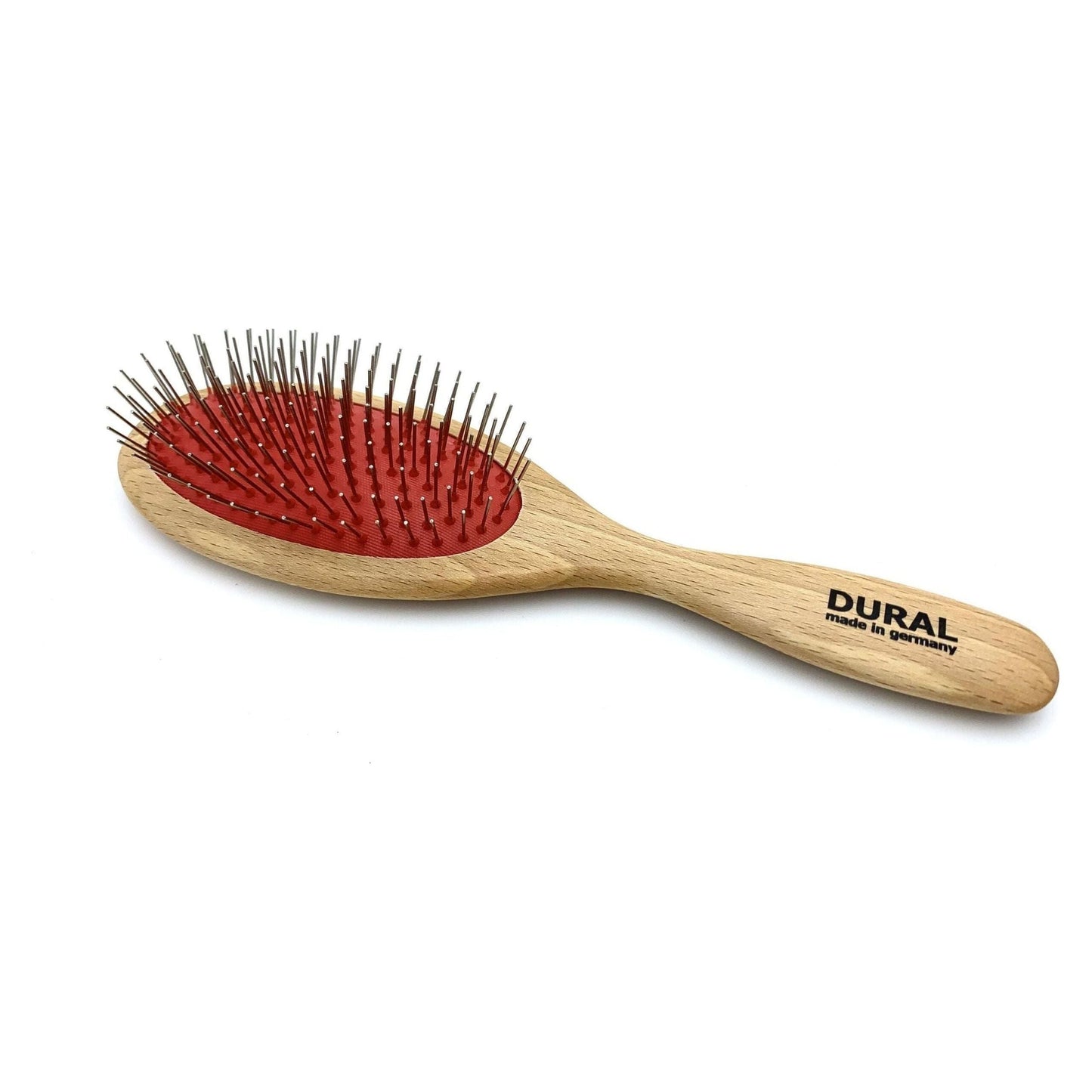 Dural Hair Brush For Styling & Care Rubber Cushion with Steel Pins without ball tips Beech Wood