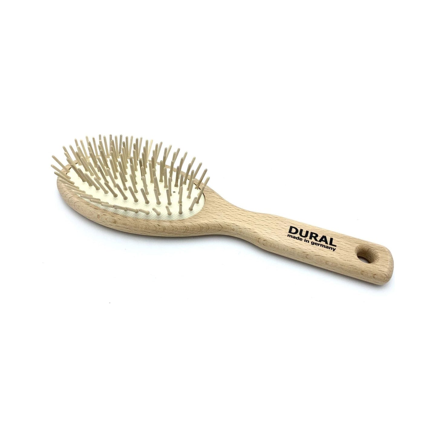 Dural Hair Brush For Styling & Care Rubber Cushion with Wooden Pins Beech Wood