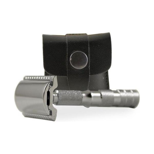 Merkur Double Edge Safety Razor Straight Cut Chrome Travel Size Mk-33000