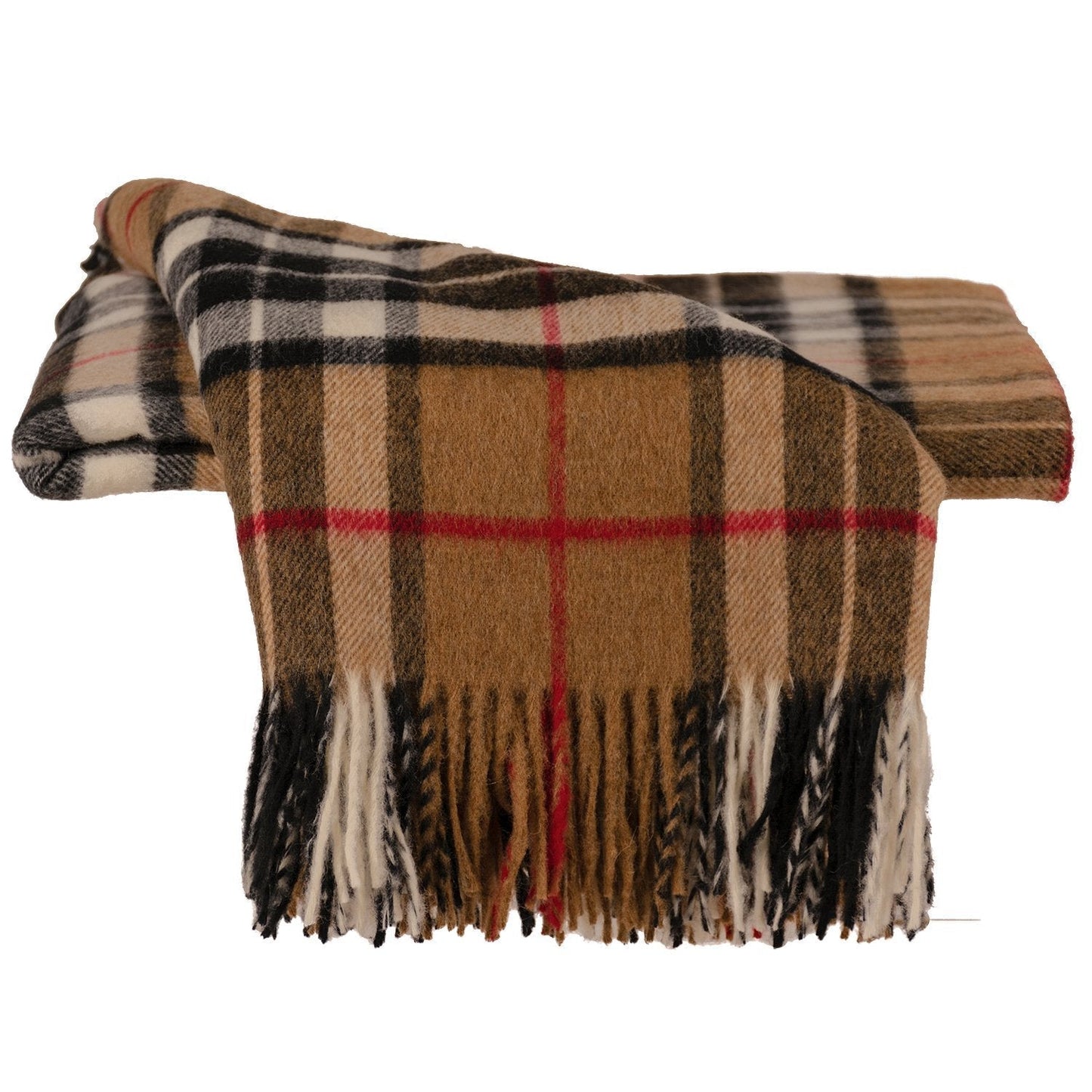 Highland Tartan Tweed Merino Wool Throw ~ Camel Thompson ~ - Osadia Concept Store
