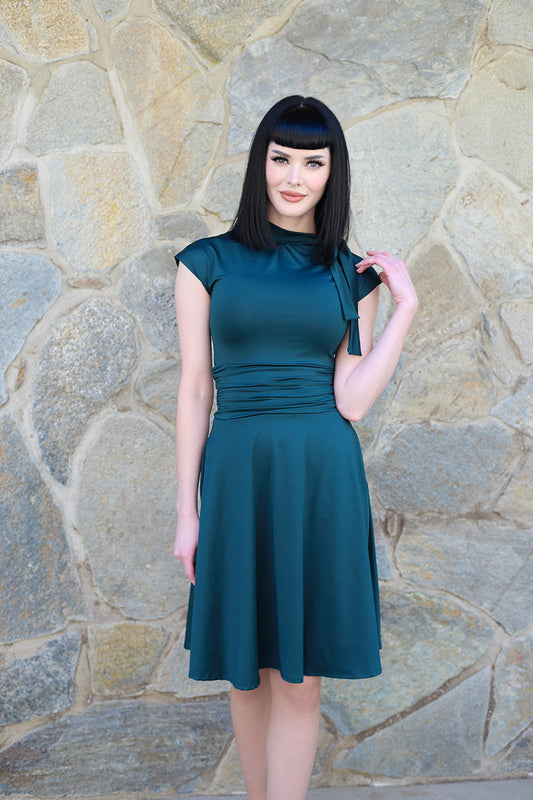 Bombshell Dress in Spruce Green - XL only