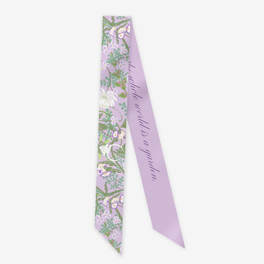 Lavender Cottage Vines Silk Twilly Scarf