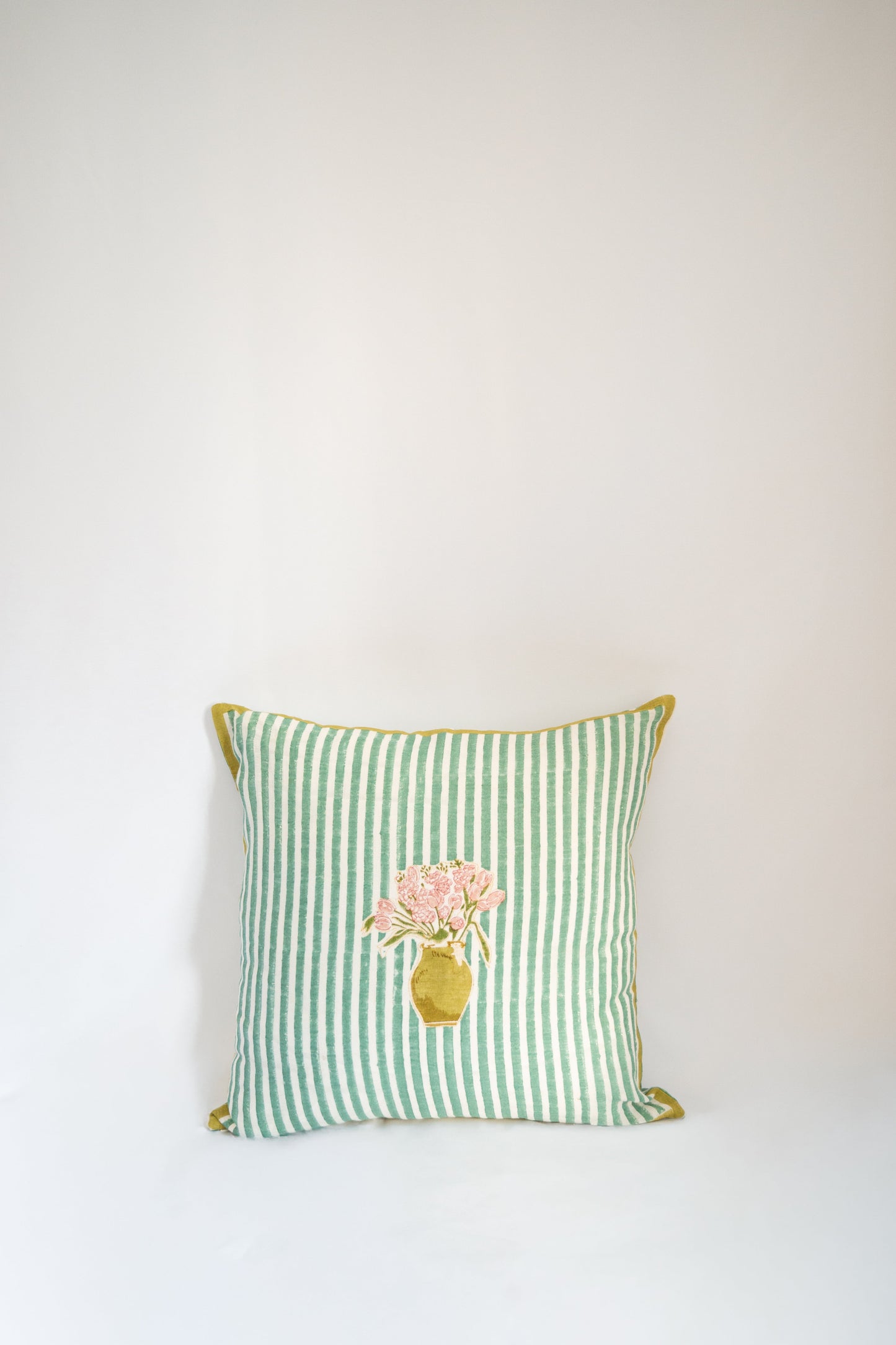 Mona's Flower - Hand Block Printed Pillow Cover