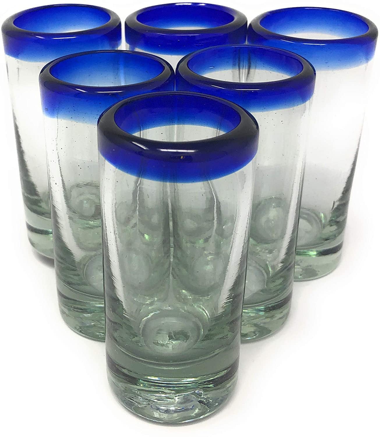 Cobalt Blue Rim Tequila Shot Glasses - Set of 6
