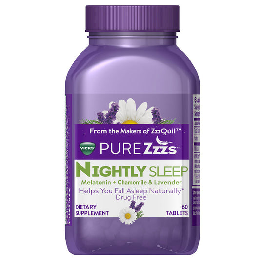 Vicks PURE Zzzs Nightly Sleep Melatonin, Tablets
