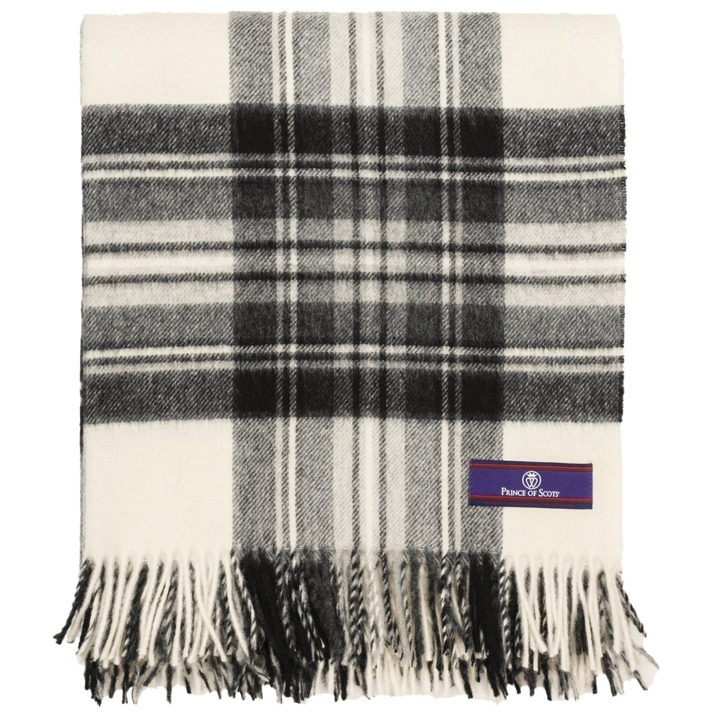Highland Tartan Tweed Merino Wool Throw ~ Dress Grey Stewart ~