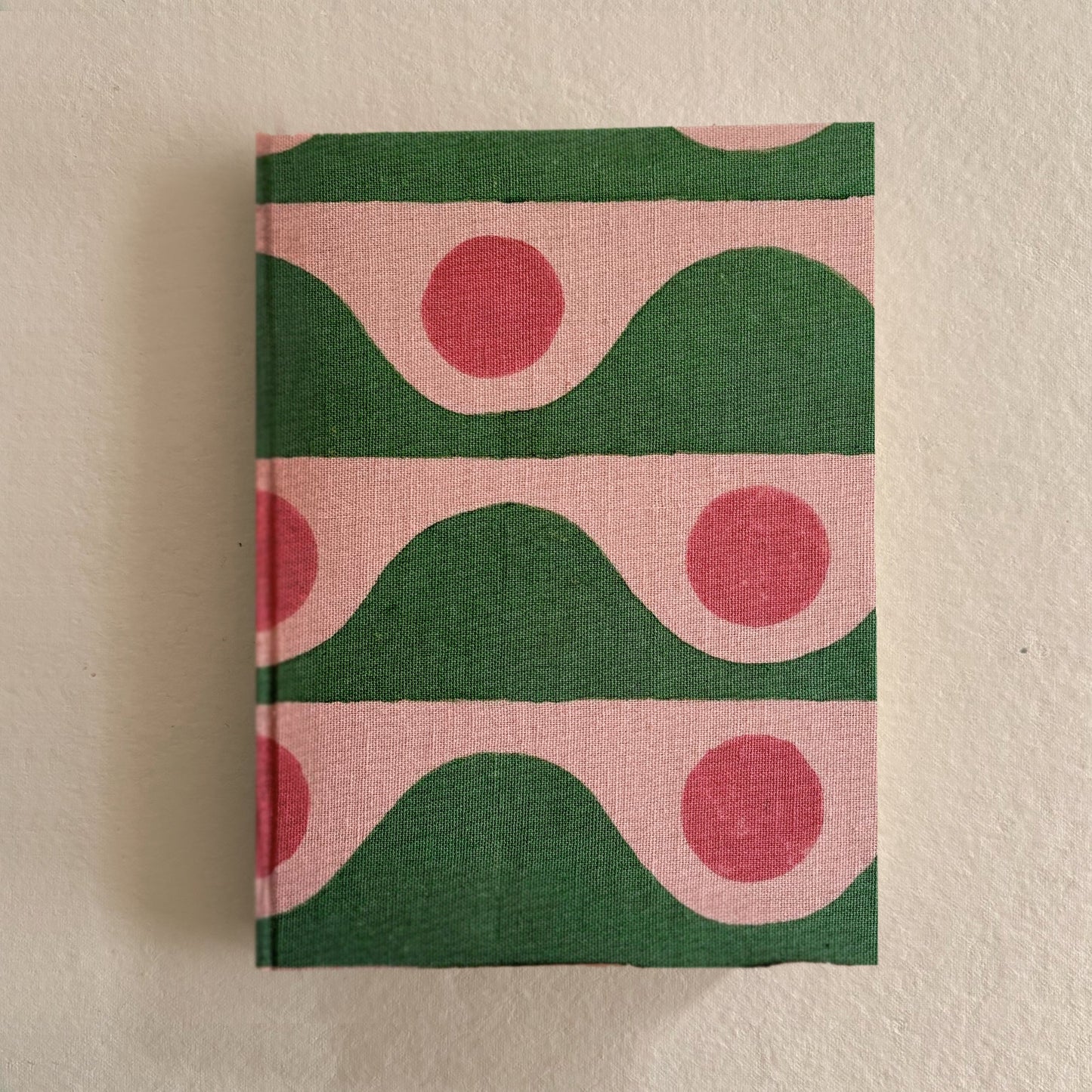 Handcrafted Sustainable A5 Diary Journal Notebook l Handmade Paper l Tide Dot Green