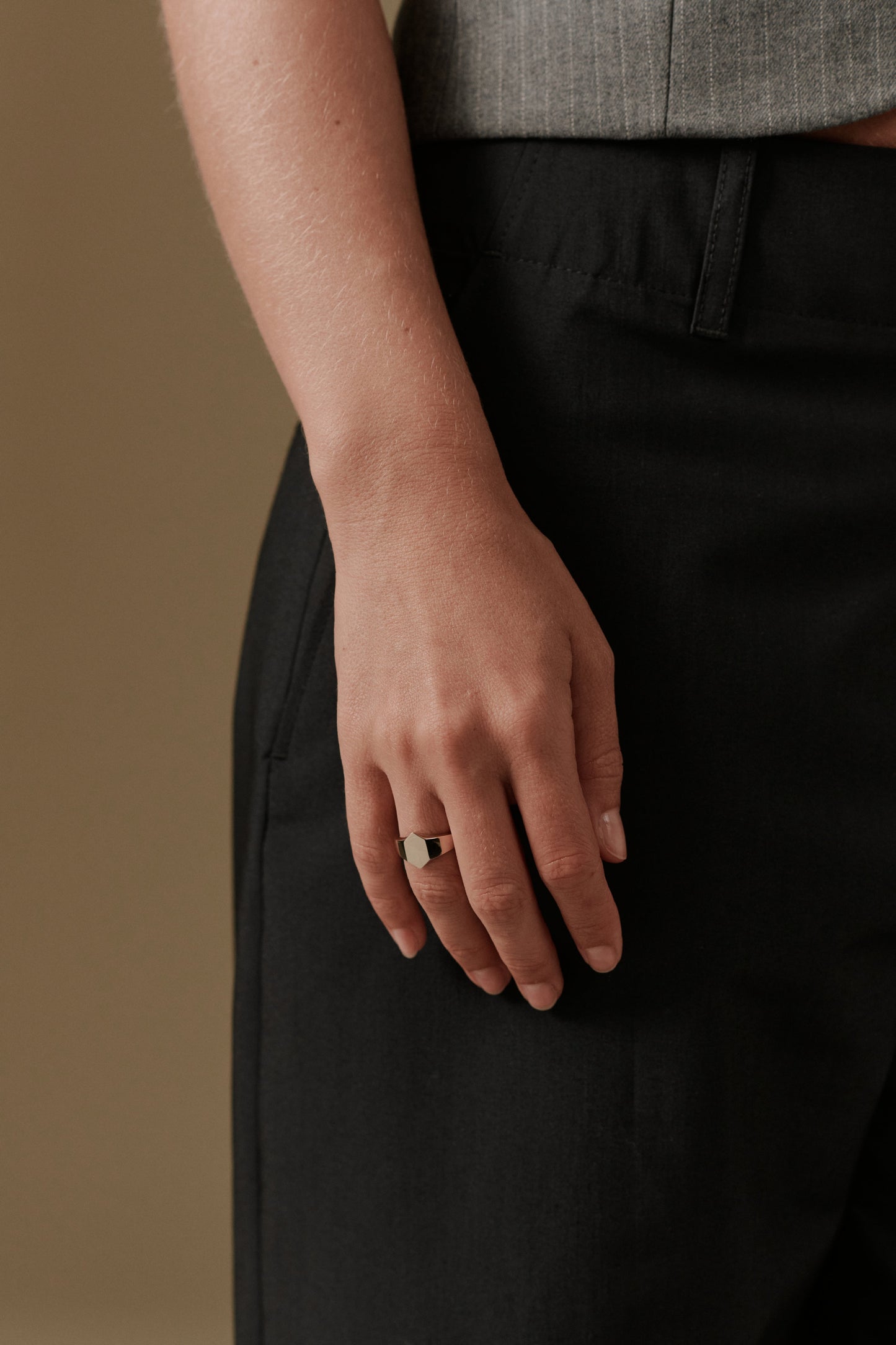 Hayden Hex Pinky Ring