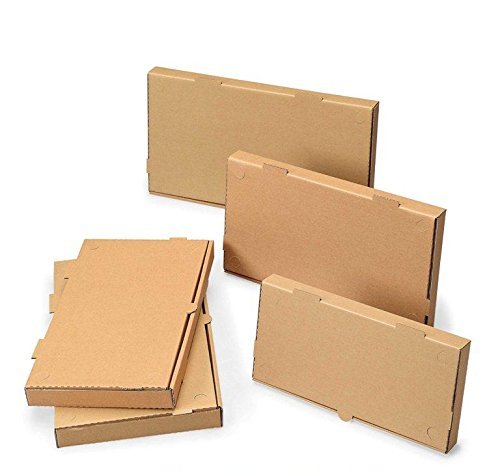 W Packaging 14"x7" Kraft Compostable Eco-Friendly Pizza Boxes – 1.5" Deep, E-Flute, 50 Pack, SKU WPFB14X7KE - Osadia Concept Store