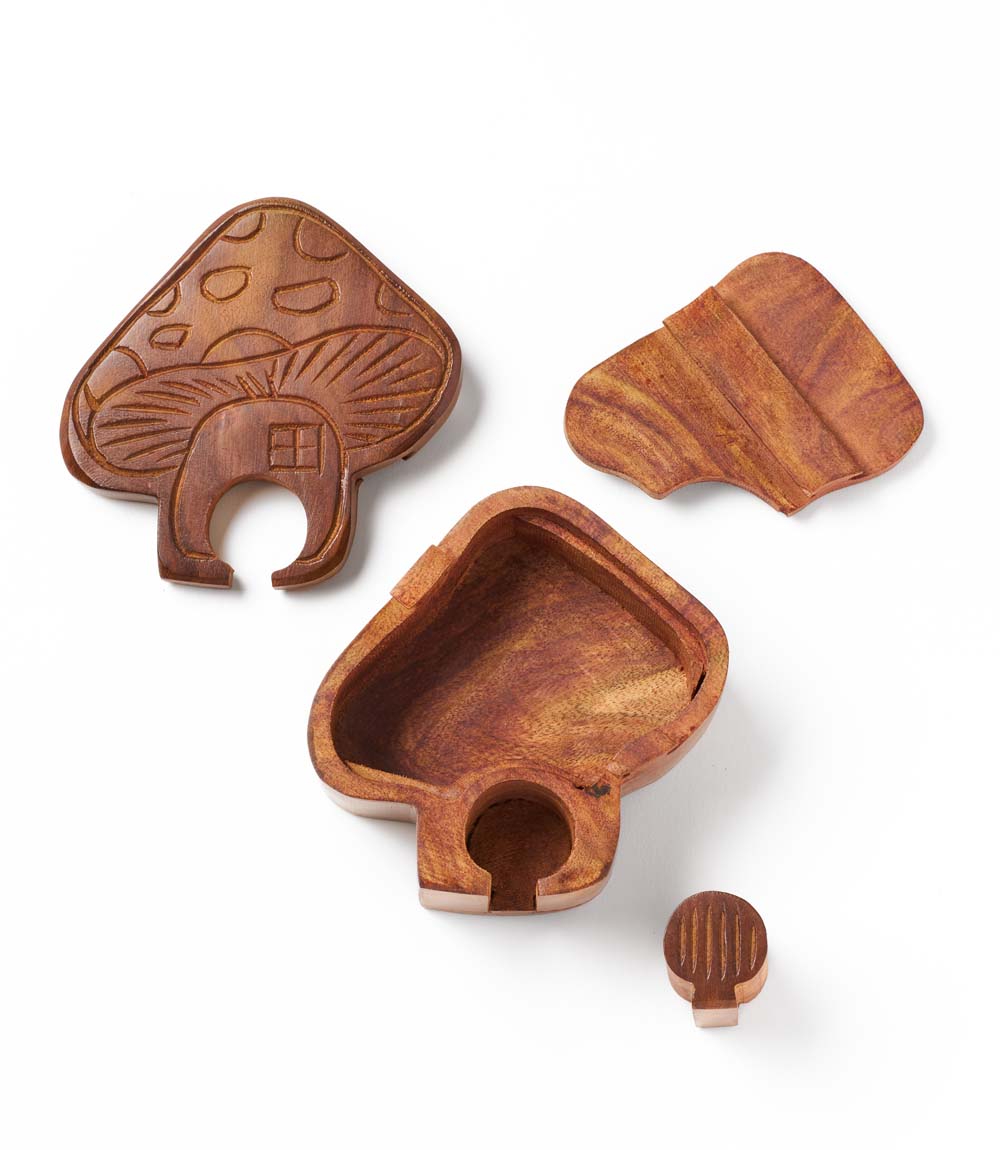 Mushroom Puzzle Box - Handcrafted Sheesham Wood - Osadia Concept Store