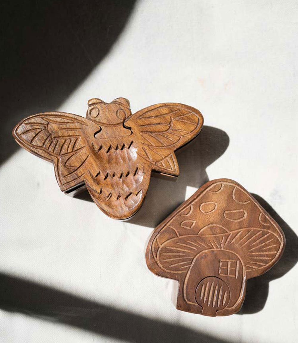 Bee Puzzle Box - Handcrafted Sheesham Wood - Osadia Concept Store