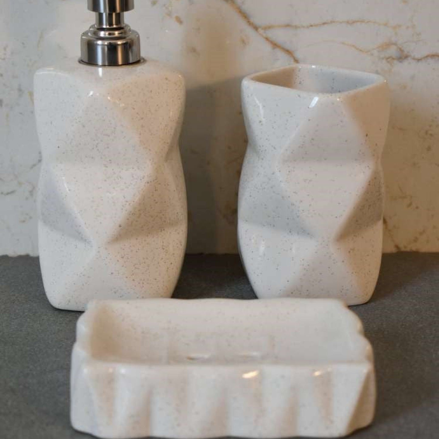 Sindri White Bathroom Set of 3