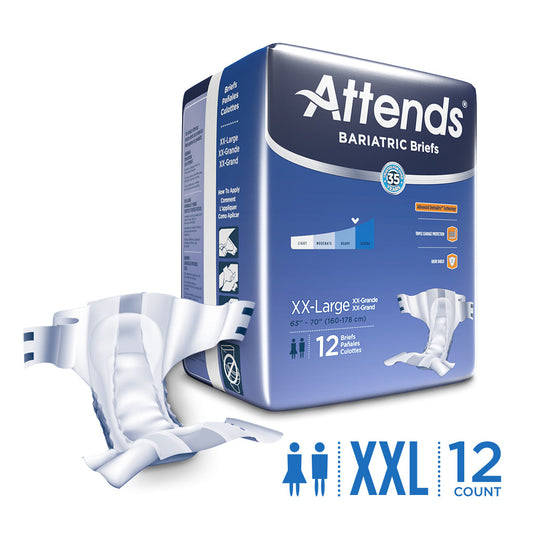 Attends Bariatric Unisex Incontinence Brief Heavy Absorbency - 2X-Large