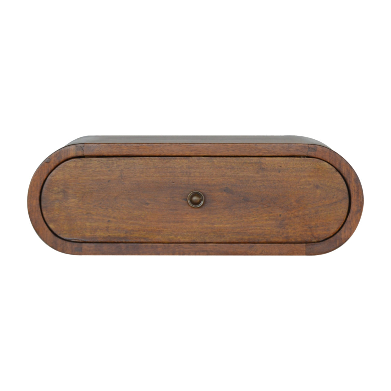 Wall-Mounted Round Chestnut Bedside