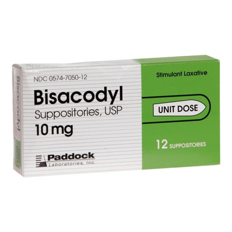 Paddock Laboratories Bisacodyl Suppositories Usp 10 Mg
