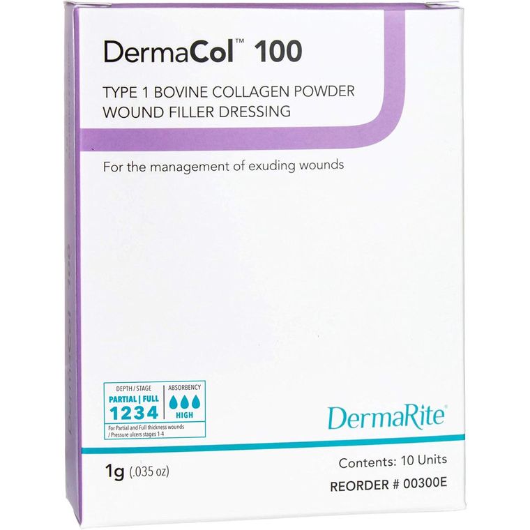 Dermarite Skin Care DermaCol 100 Type 1 Bovine Collagen Powder Wound Filler Dressing