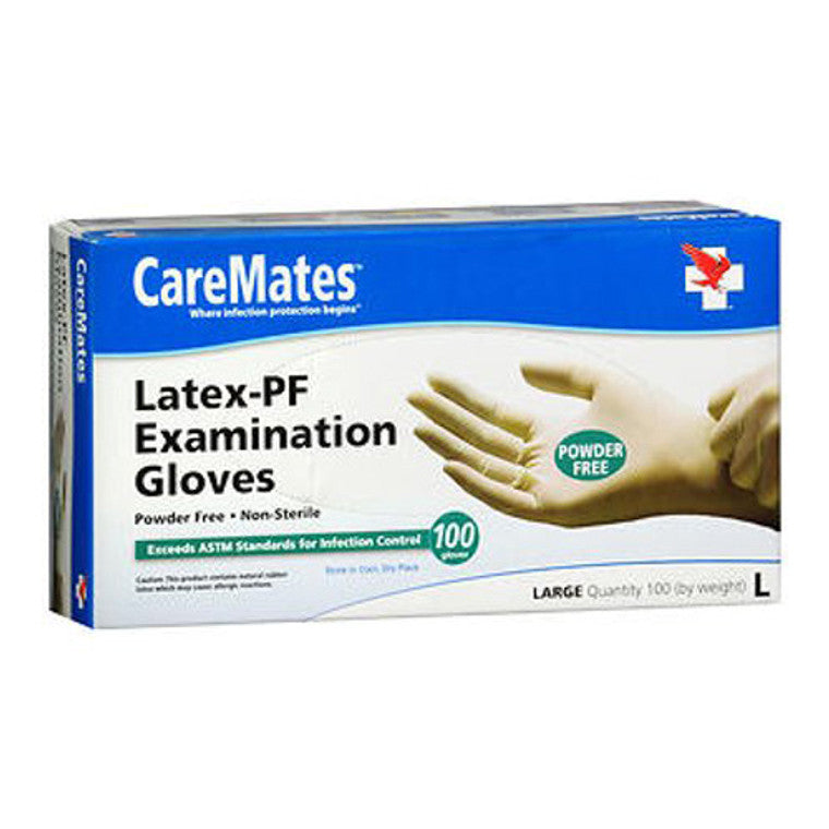 Caremates Medical Gloves, Disposable, Large, Powder Free,100ea