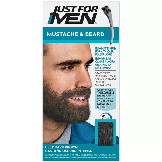 Just For Men Mustache & Beard Brush-In Color, Deep Dark Brown M-46