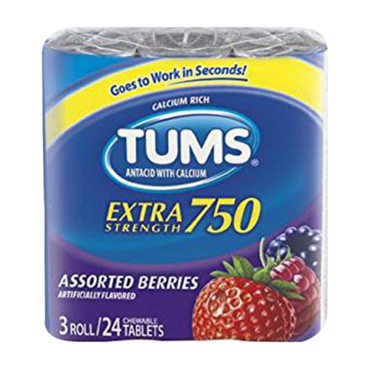 Tums Extra Strength 750 Assorted Berries Tablets