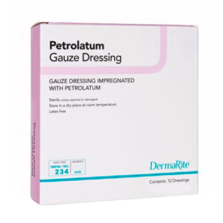DermaRite Impregnated Dressing DermaLite 3 X 9 Inch Gauze Petrolatum Sterile, Box Of 50