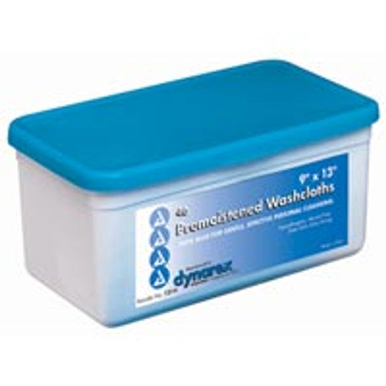 Dynarex Pre-Moistened Wet Disposable Washcloths W/ Standard Tub, 9"X13"