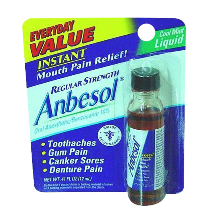 Anbesol Oral Anesthetic, Regular Strength, Cool Mint Liquid