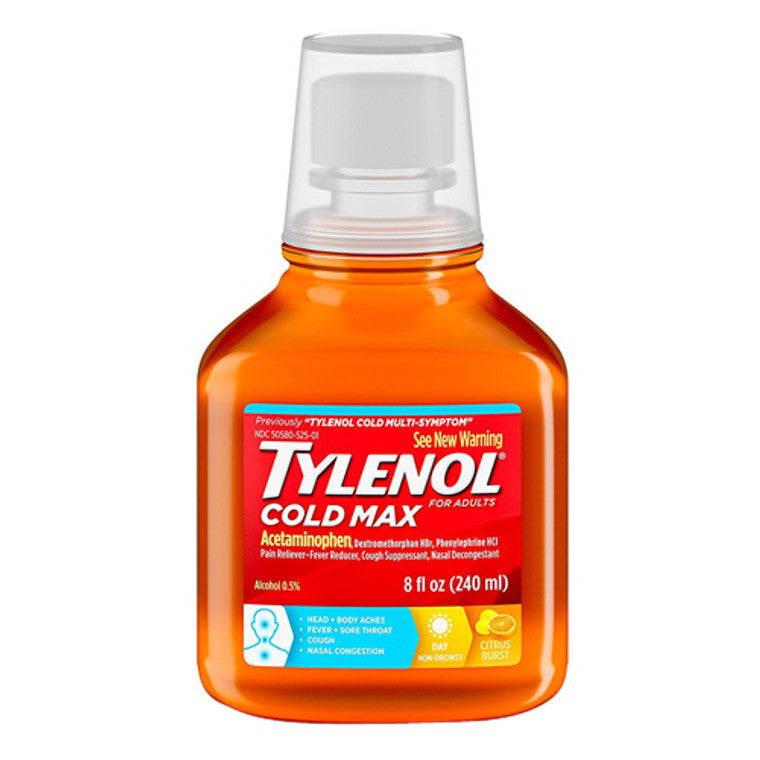 Tylenol Cold + Flu + Cough Daytime Liquid, Citrus Burst, 8 Fl. Oz