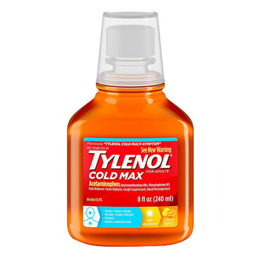 Tylenol Cold + Flu + Cough Daytime Liquid, Citrus Burst, 8 Fl. Oz