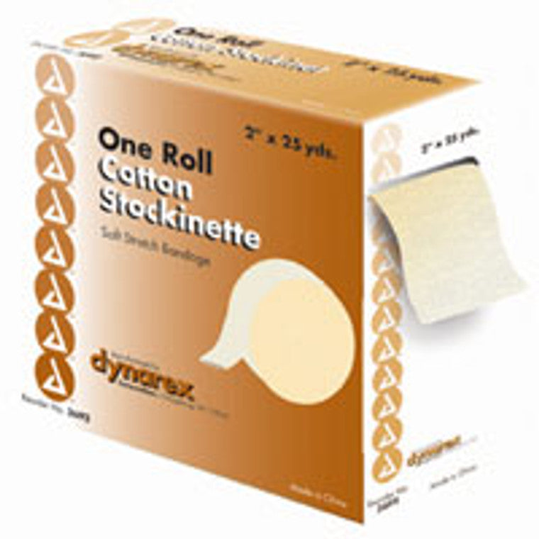 Dynarex One Roll Cotton Stockinette Soft Stretch Bandage 3"X25 Yd