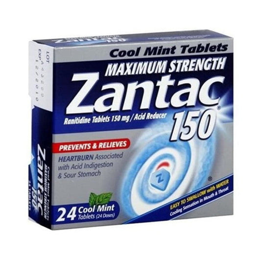 Zantac 150 Acid Reducer, Sugar Free, Maximum Strength, Tablets, Cool Mint