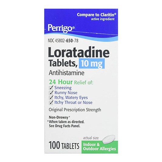 Perrigo 24 Hour Allergy Relief Loratadine 10 Mg - 100 Tabs