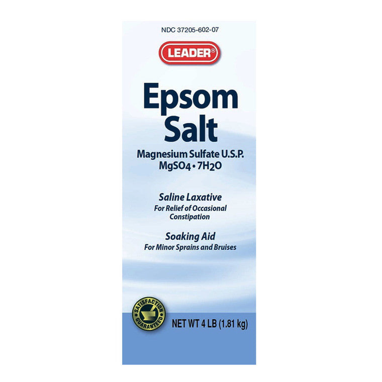 Leader Health Care Epsom Salt Magnesium Sulfate Usp, 4 Lb