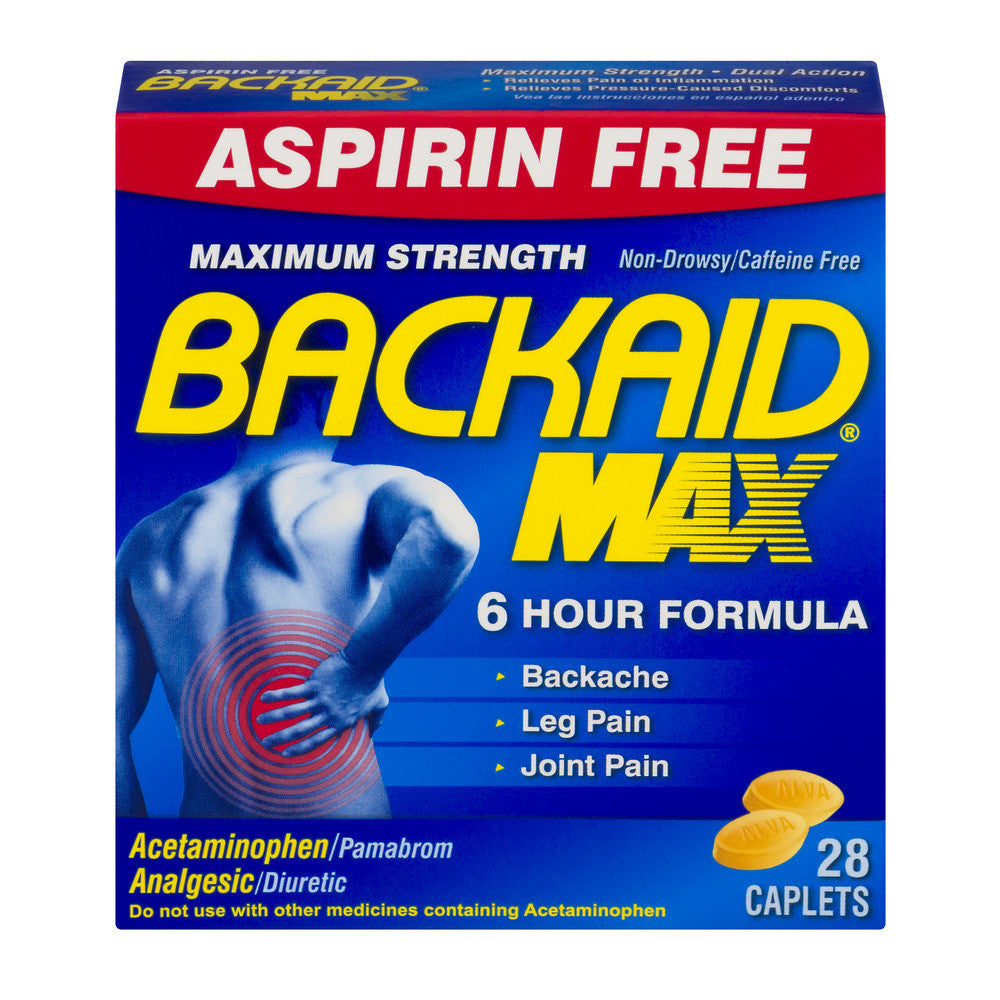 Backaid Max Pain Reliever, Maximum Strength, Caplets