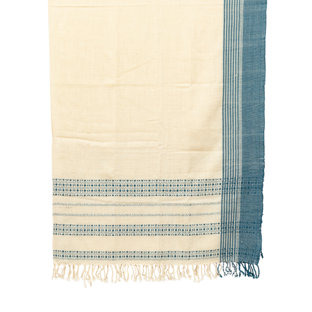 BK Shell/Indigo Handwoven Bedspread