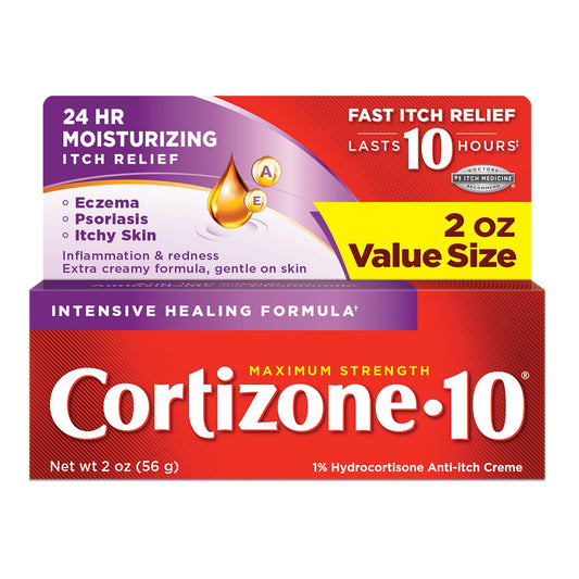 Cortizone 10 Anti-Itch Creme, Maximum Strength, Intensive Healing Formula, 2 Oz Value