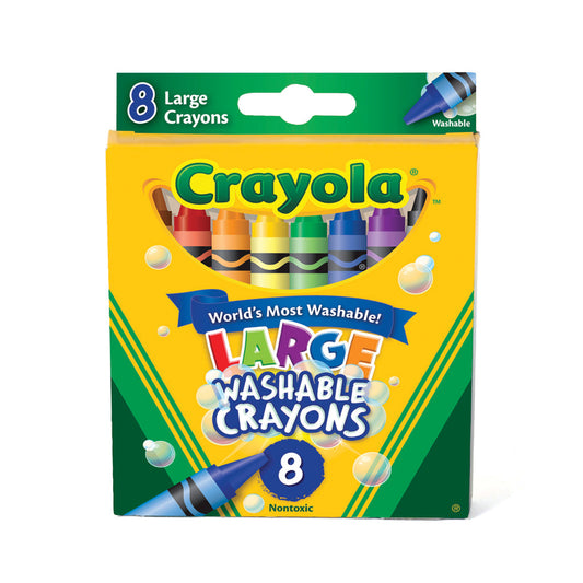 Crayola Ultra-Clean Washable Crayons, Large, 8 Colors/Box