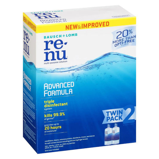 Bausch & Lomb Re Nu Multi Purpose Solution, Advanced Formula, Twin Pack