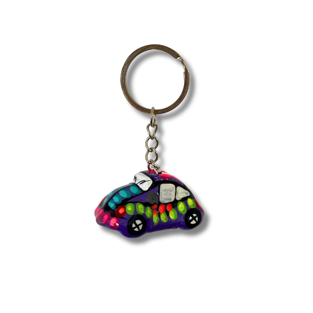 Volkswagen VW Van & Beetle Mexican Hand painted Clay Keychain - Mexico - Osadia Concept Store