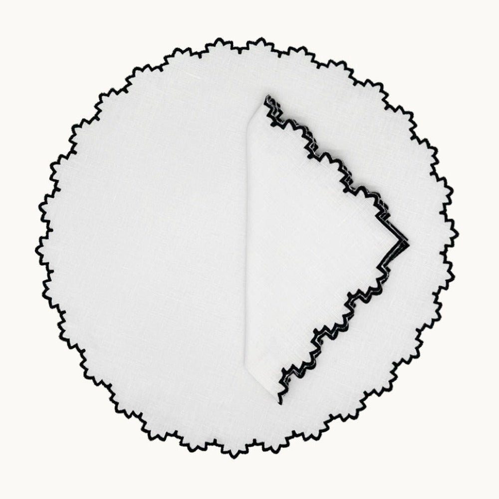 Gardenia black linen placemat (set of 4)