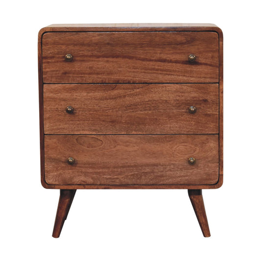 Solid Wood Curved Honey Caramel Chest