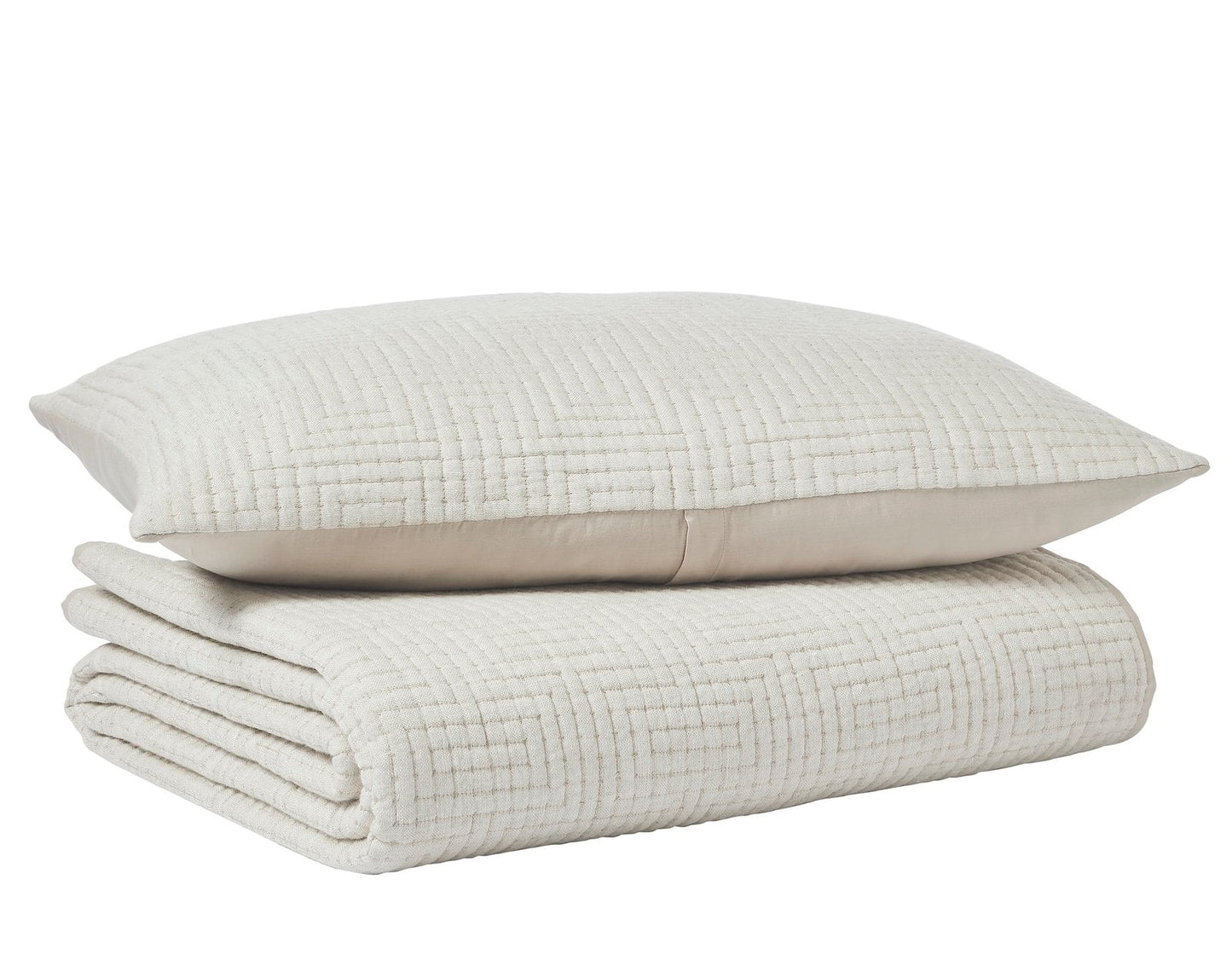 Maze Geometric Linen Coverlet