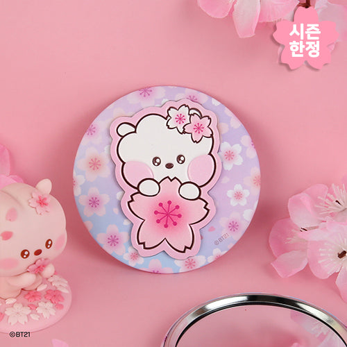 BTS x BT21 - Cherry Blossom Leather Patch Mirror