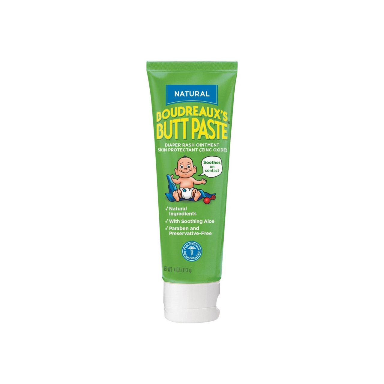 Boudreaux's Butt Paste With Natural Aloe Diaper Rash Ointment, 4 Oz Tube