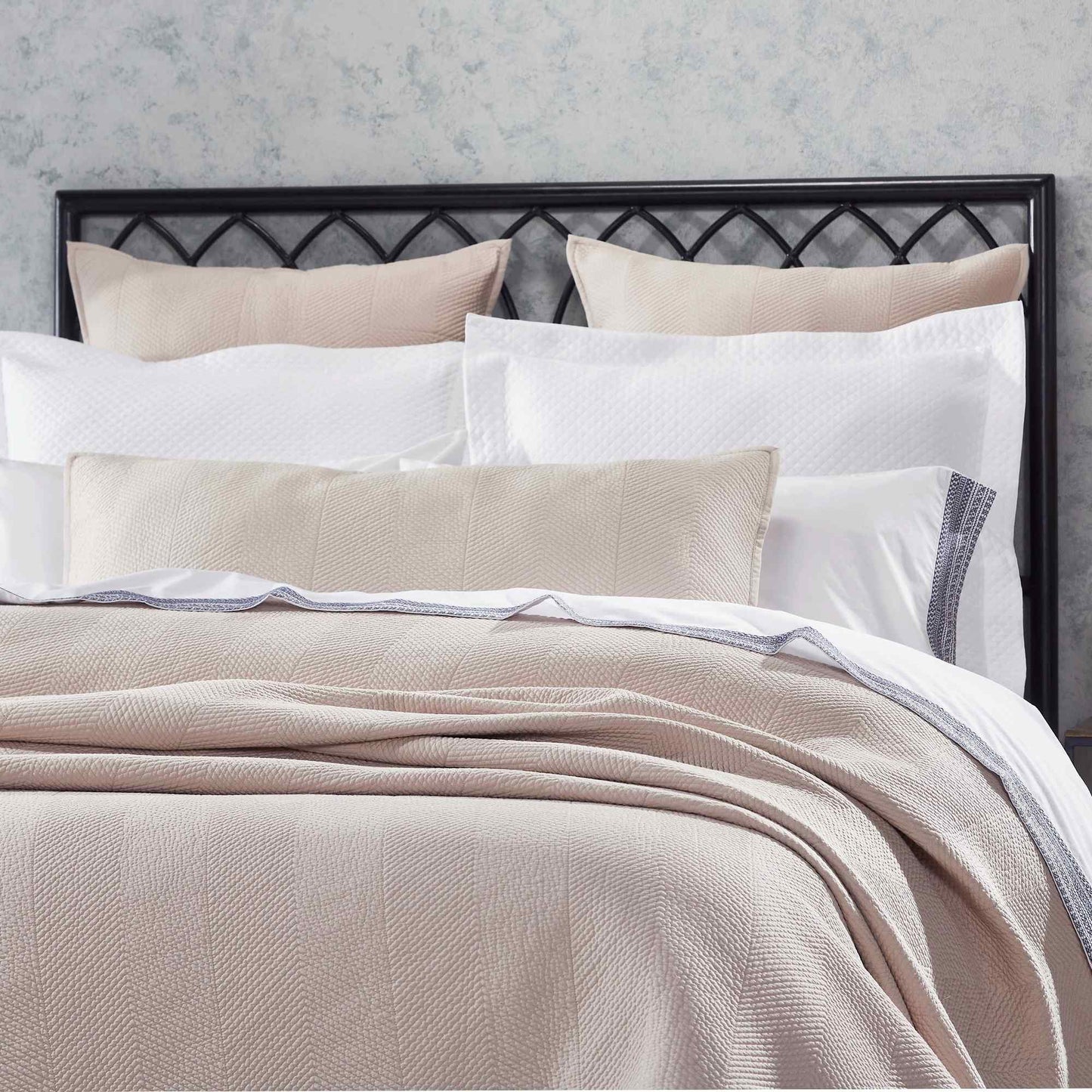 Athena Chevron Quilted Sateen Coverlet - Clearance